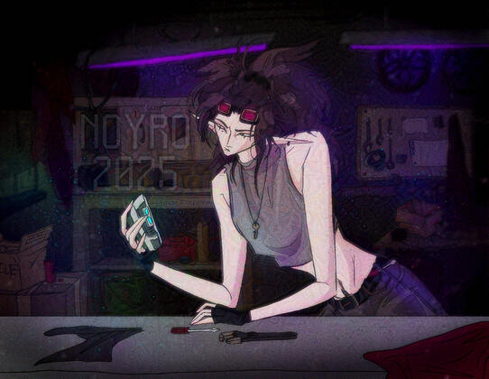 Halfbody scene, detailed background & simple prop