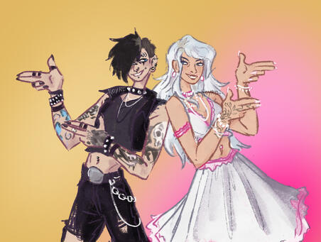 colored sketch +extra character