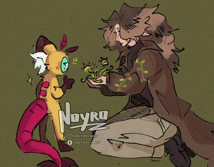 Colored sketch + extra character